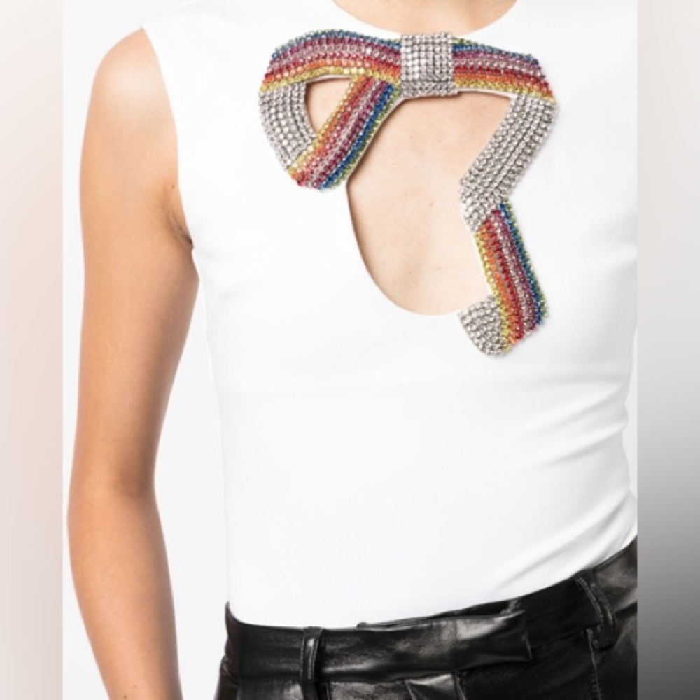 Be party-ready with this stand-out bodysuit from Area. Make from jersey,